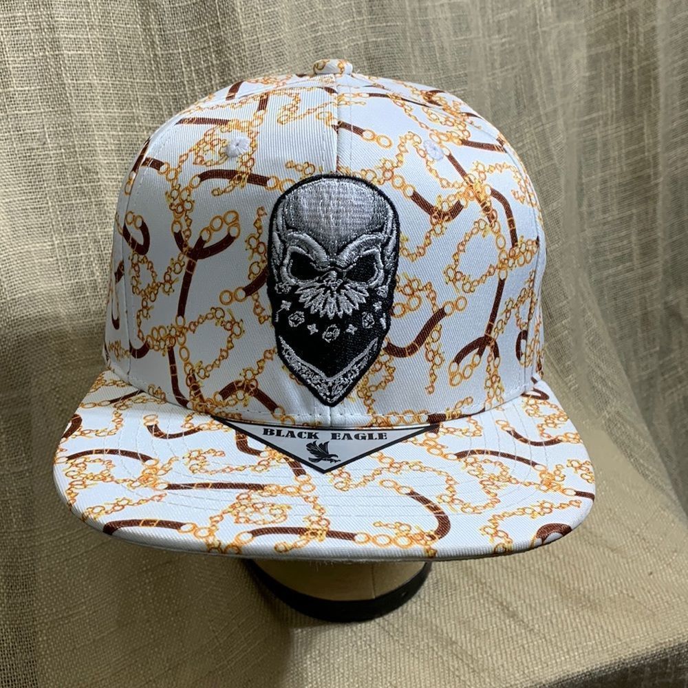Black eagle white gold skull black eagle adjustable cap